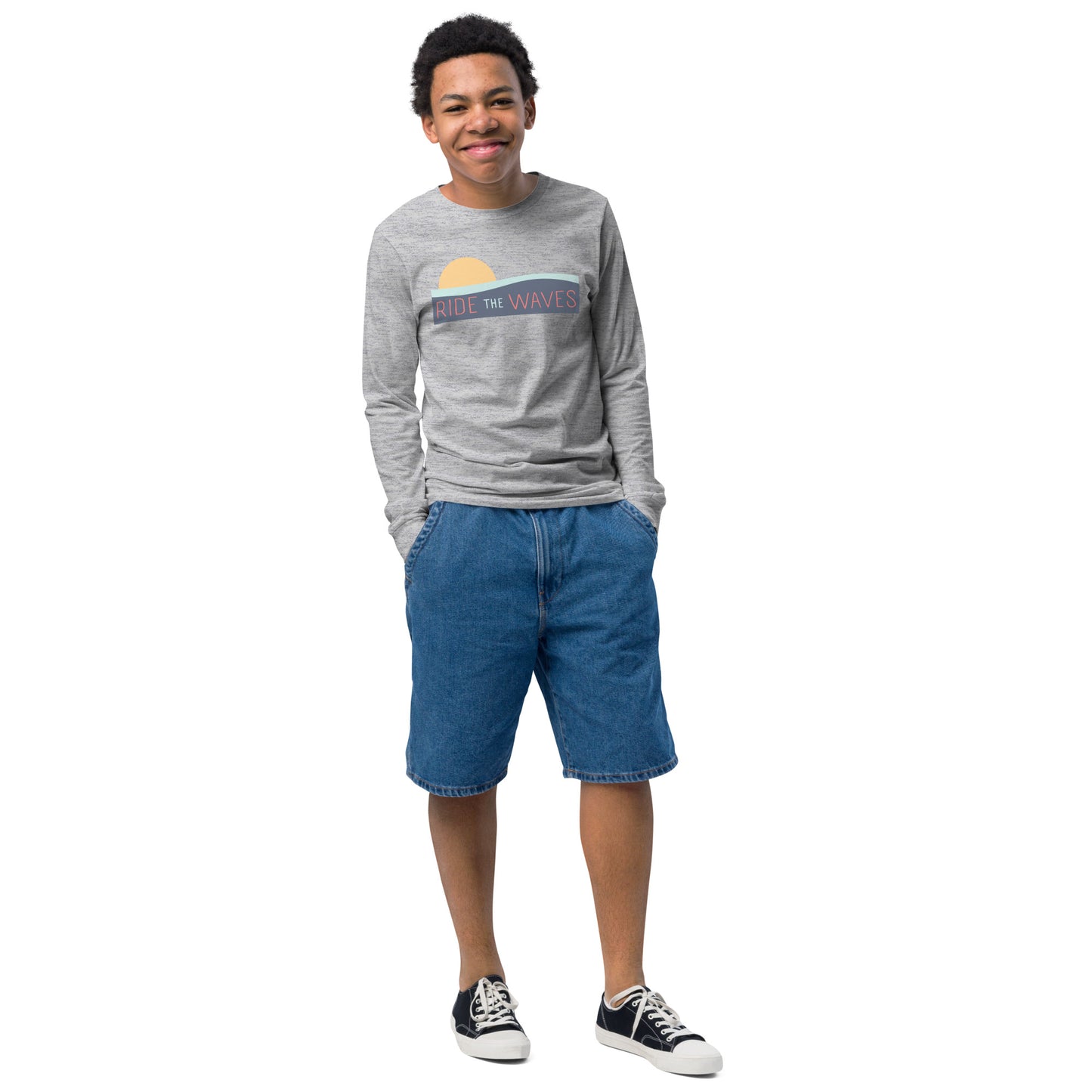 Ride the Waves Youth Long Sleeve Graphic Tee