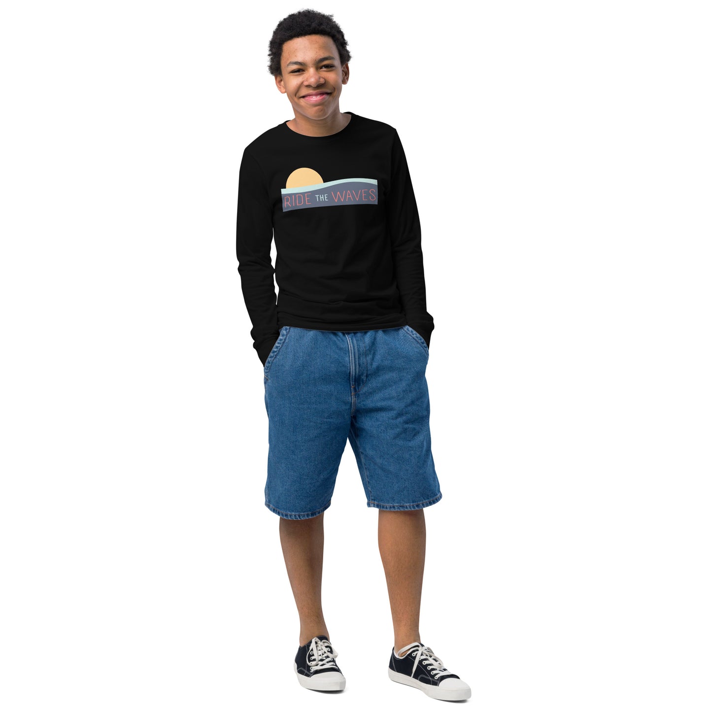 Ride the Waves Youth Long Sleeve Graphic Tee