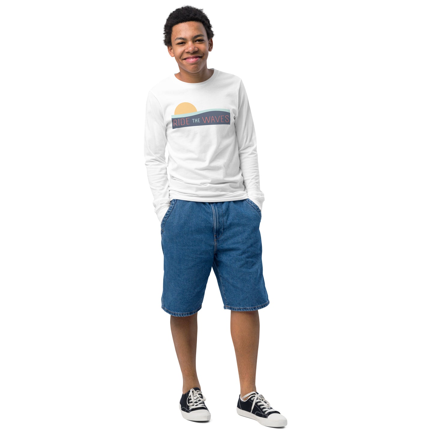Ride the Waves Youth Long Sleeve Graphic Tee