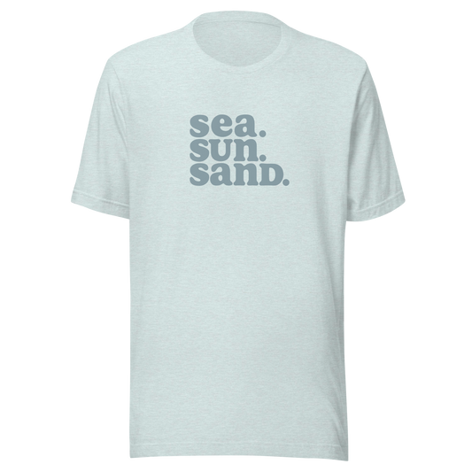 Sea. Sun. Sand. Unisex Graphic Tee